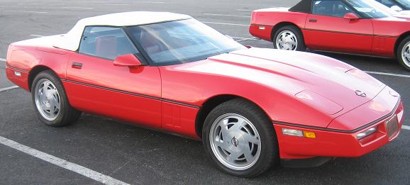 1990 Red Convertible Corvette